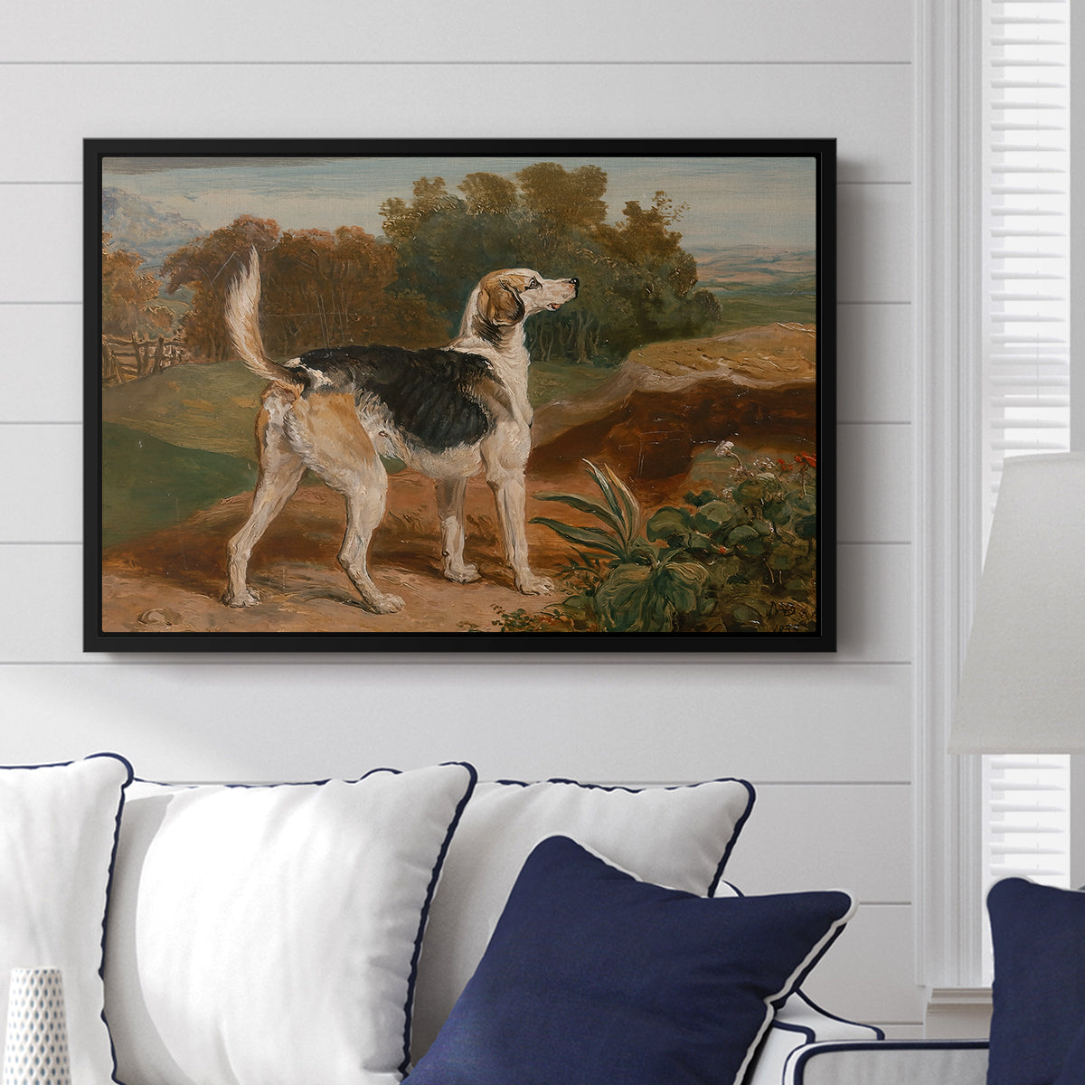 Ravager, One of the Lambton Hounds, 1835 - Floater Framed Canvas Print