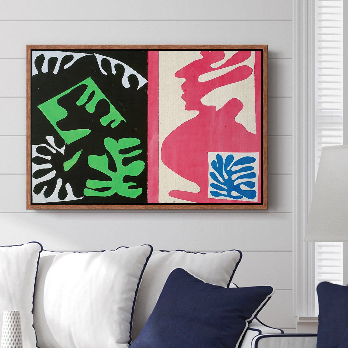 Composition, Black and Red, from Jazz, 1947 - Floater Framed Canvas Print