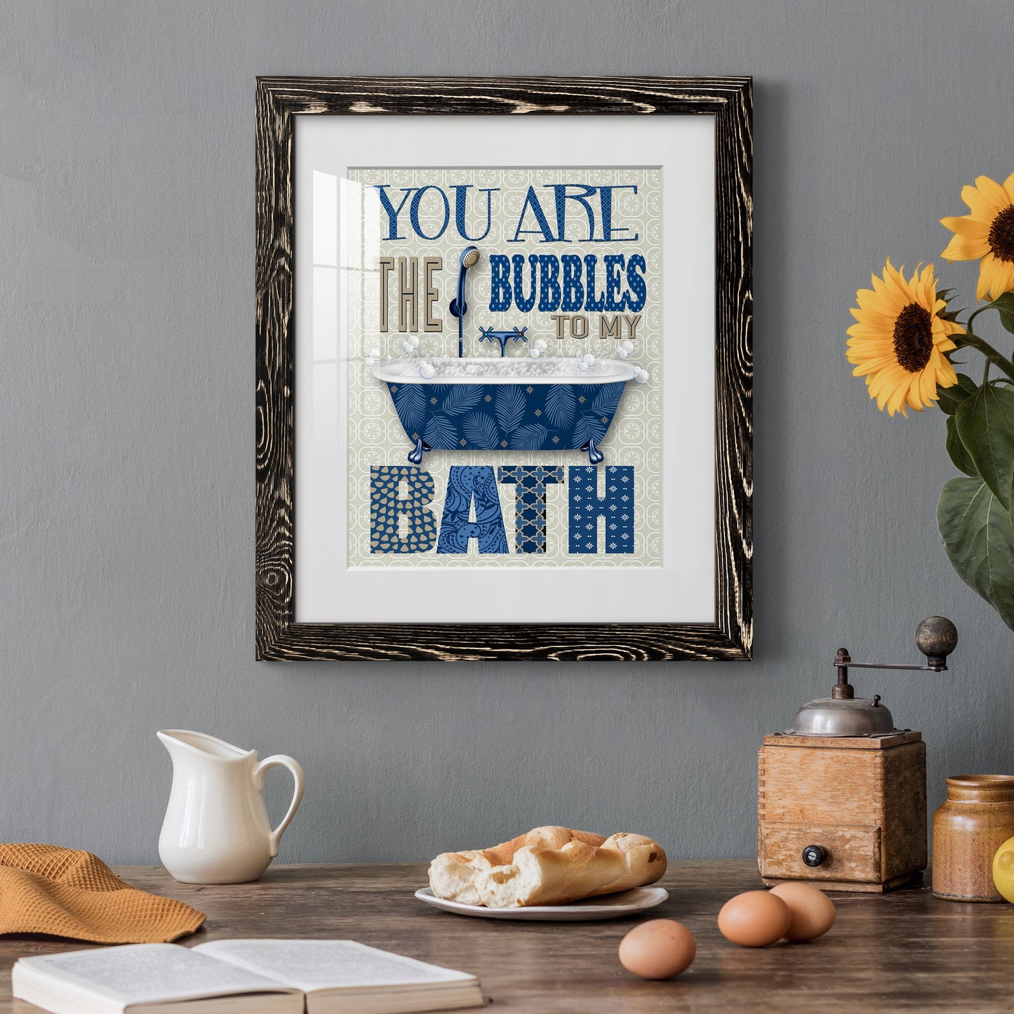 Bubble Bath - Premium Framed Print - Distressed Barnwood Frame - Ready to Hang