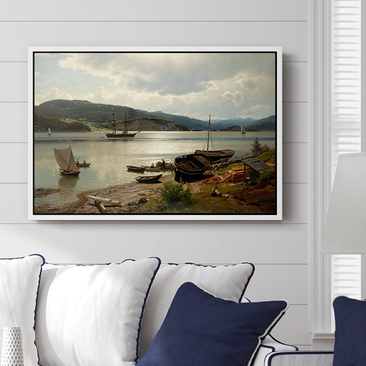 By the Water, 1876 - Floater Framed Canvas Print