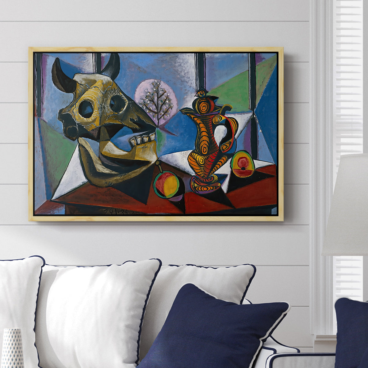 Still Life with Bull's Skull, 1939 - Floater Framed Canvas Print