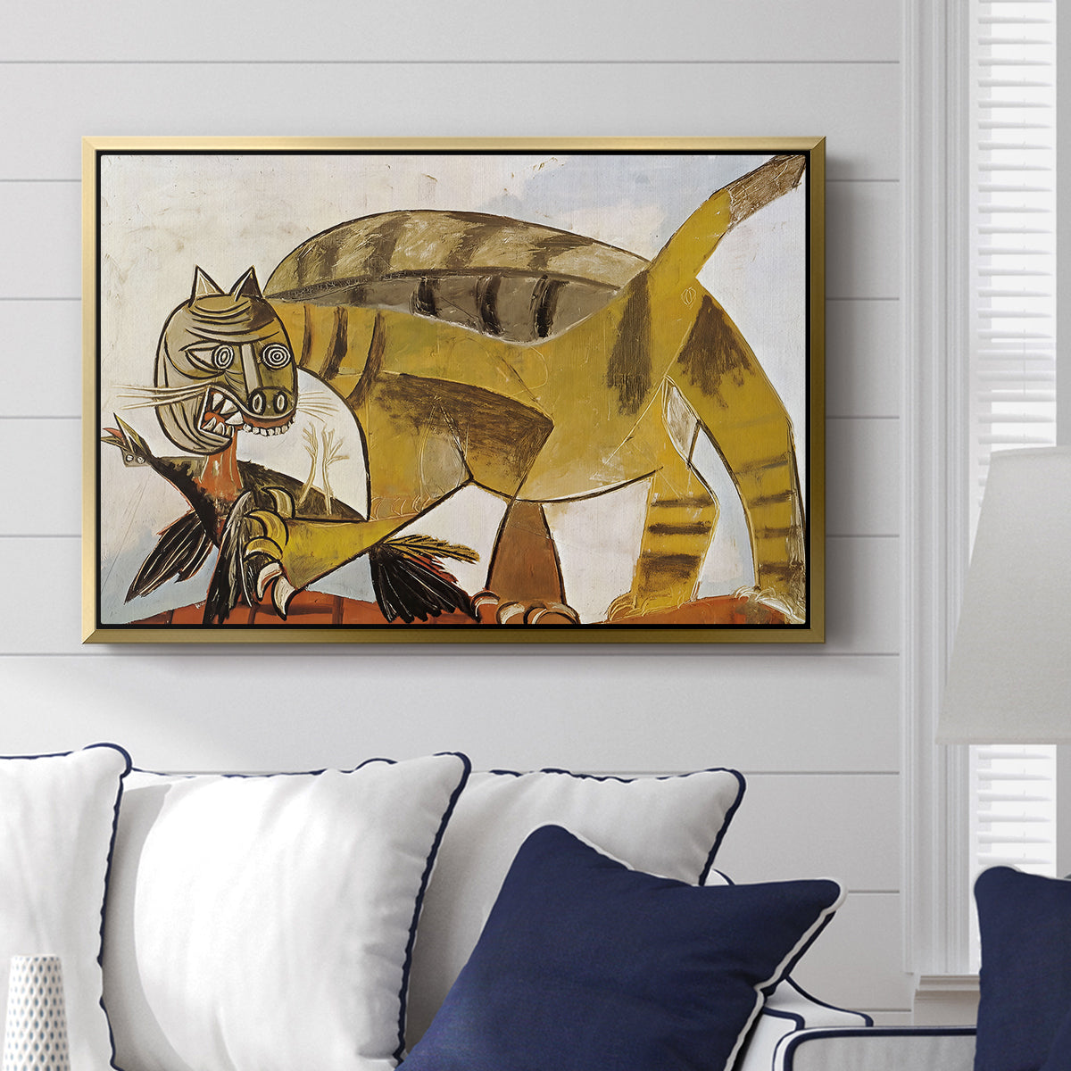 Cat Eating a Bird, 1939 - Floater Framed Canvas Print