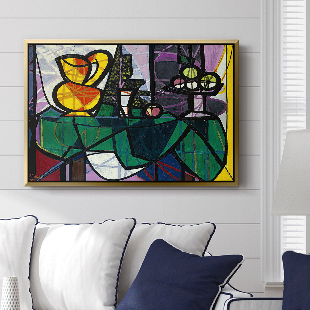Pitcher and Bowl of Fruit, 1931 - Floater Framed Canvas Print