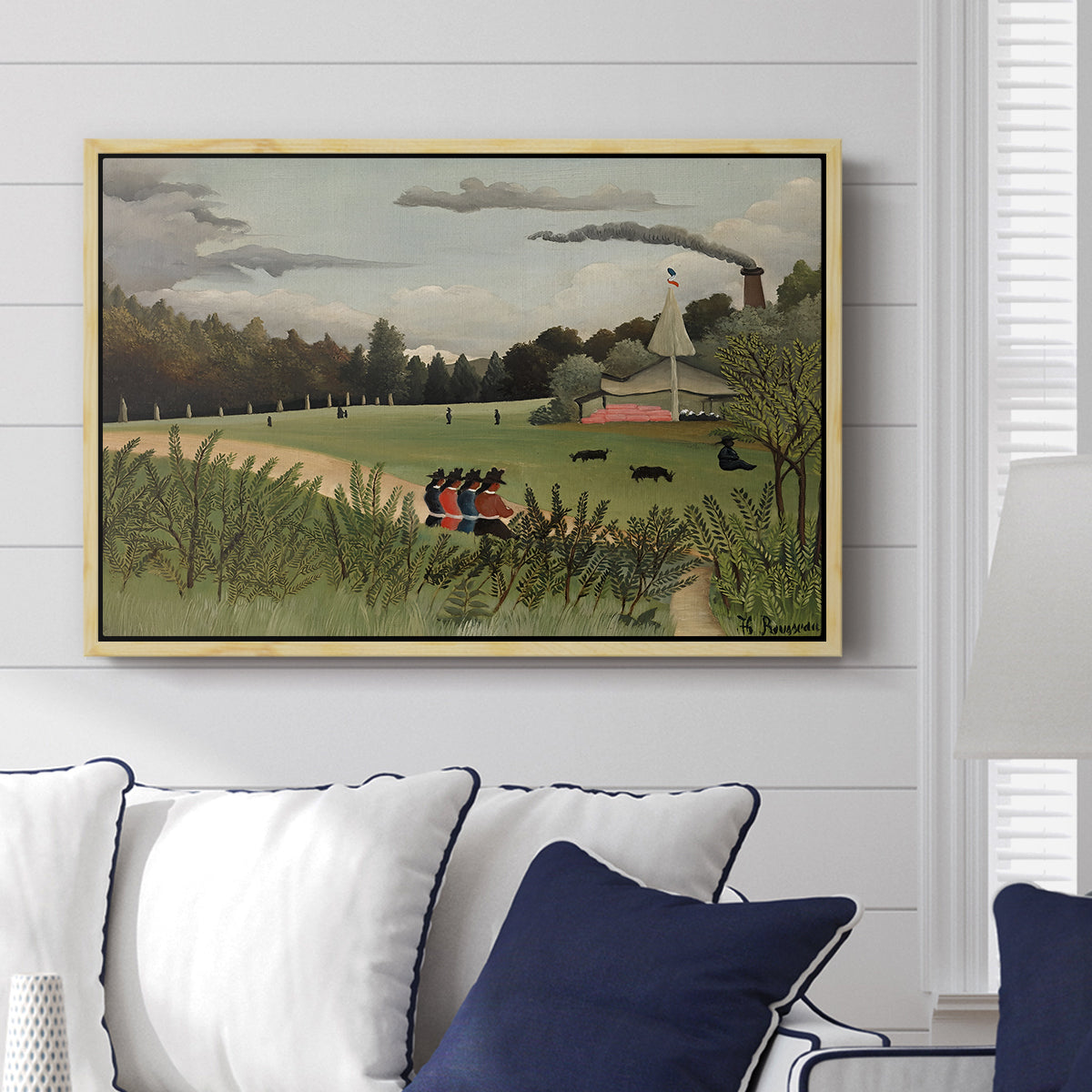 The Chair Factory at Alfortville, 1897 - Floater Framed Canvas Print