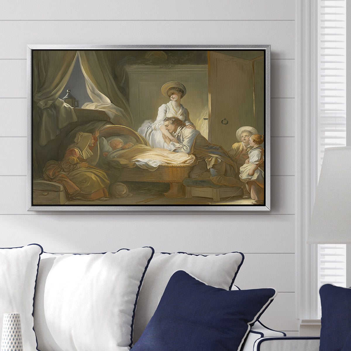 The Visit to the Nursery, c. 1775 - Floater Framed Canvas Print