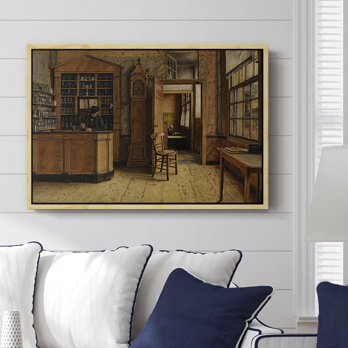 The Old Inn 'Het Loodshuis' in Antwerp, 1877 - Floater Framed Canvas Print