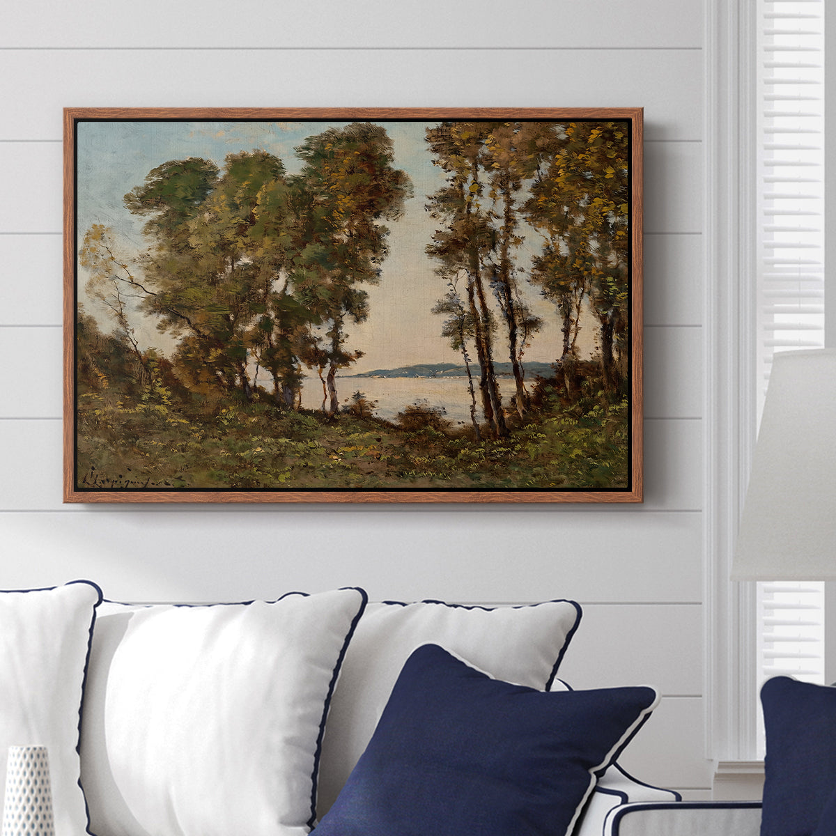 The Banks of the Allier, 1894 - Floater Framed Canvas Print
