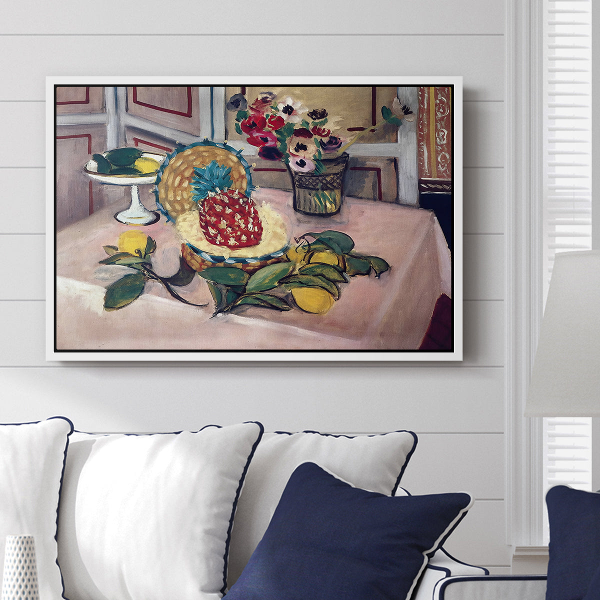 Still Life with Pineapple and Lemons, 1925 - Floater Framed Canvas Print