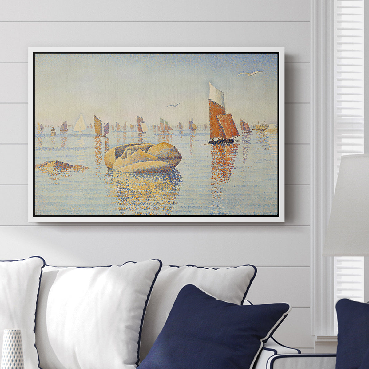 Concarneau, Quiet Morning, Opus 219, 1891 - Floater Framed Canvas Print