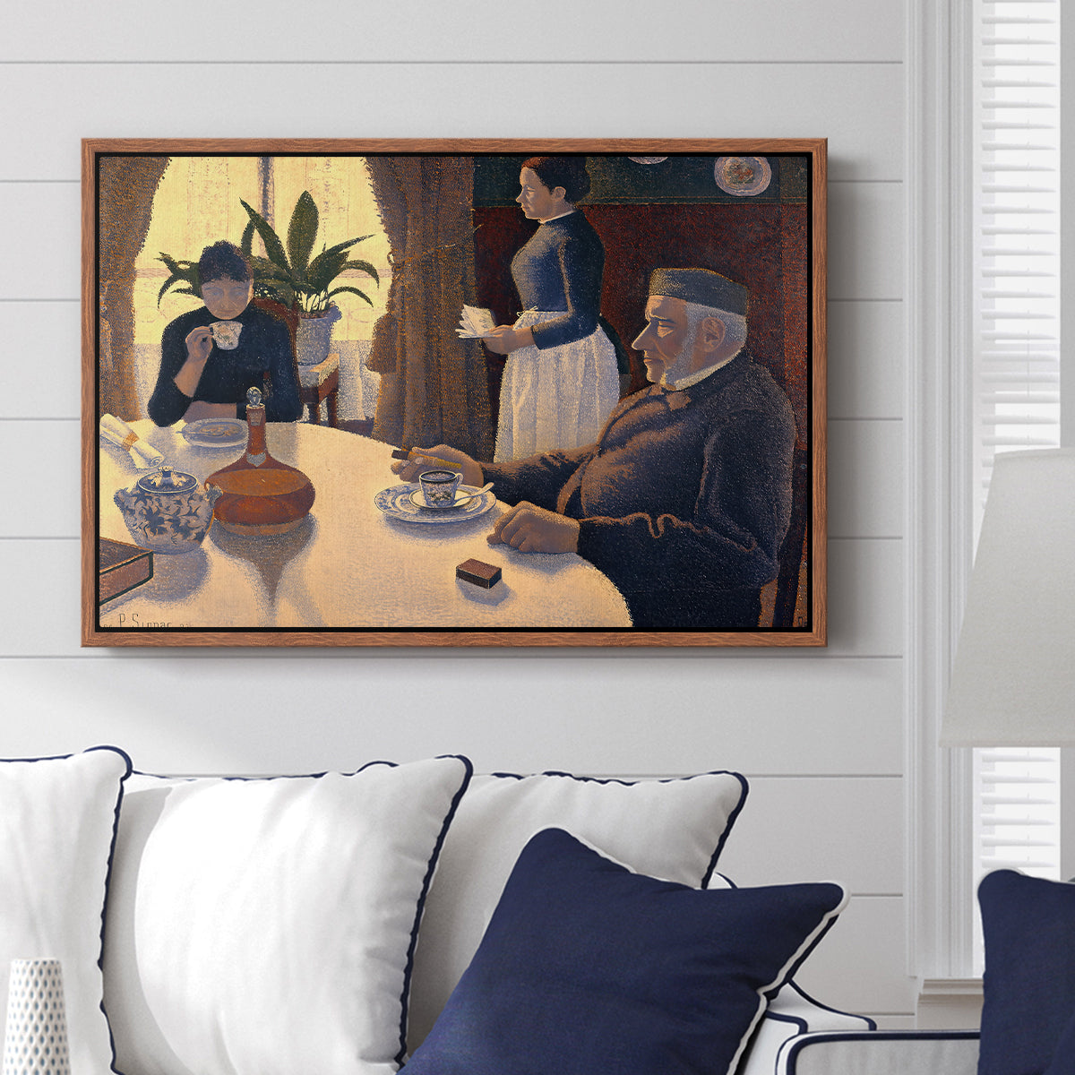 The Dining Room (Breakfast), 1886-1887 - Floater Framed Canvas Print
