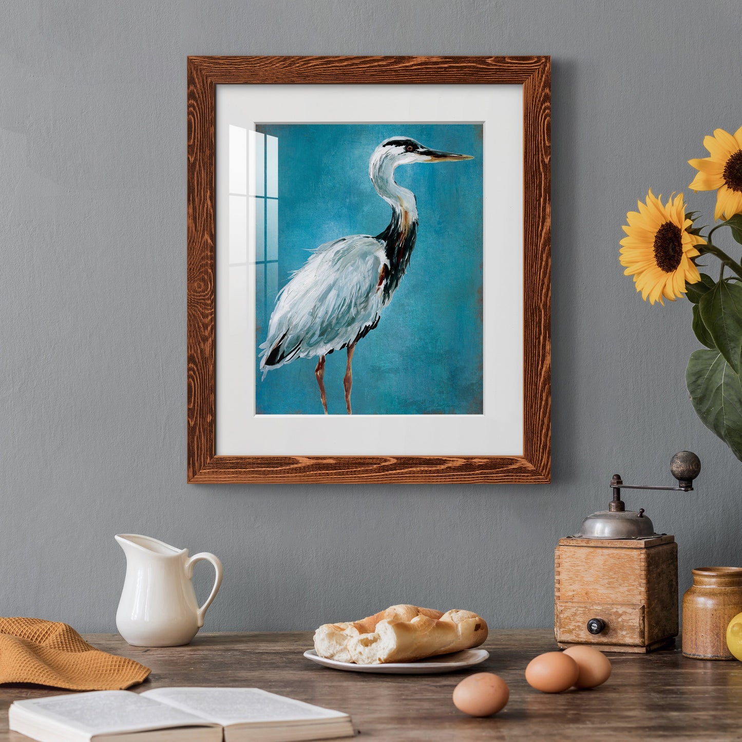 Great Blue Heron I - Premium Framed Print - Distressed Barnwood Frame - Ready to Hang