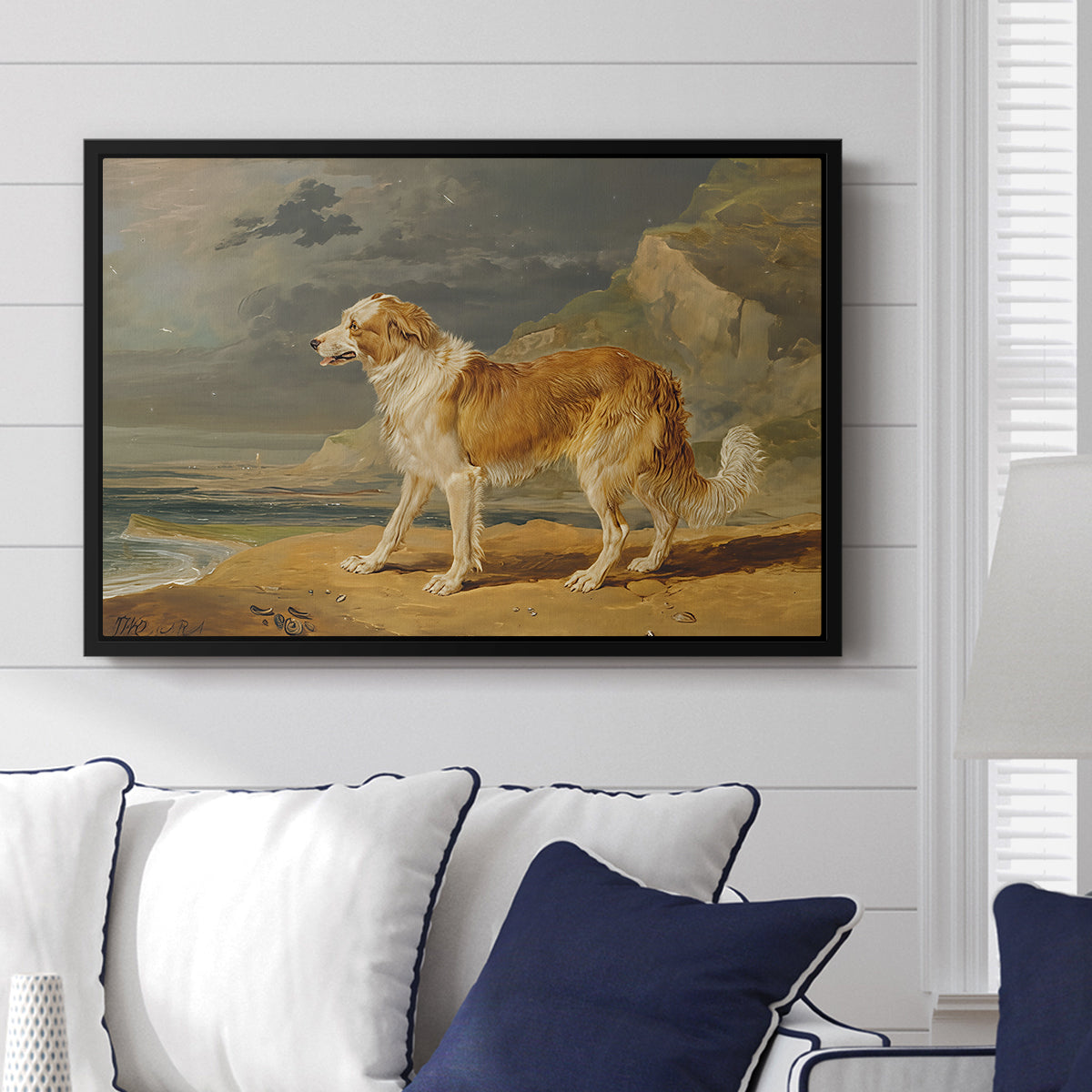 Rough-Coated Collie, 1809 - Floater Framed Canvas Print