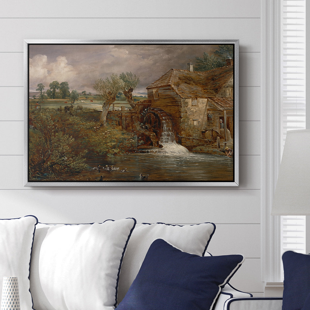 Parham Mill, Gillingham, 1826 - Floater Framed Canvas Print