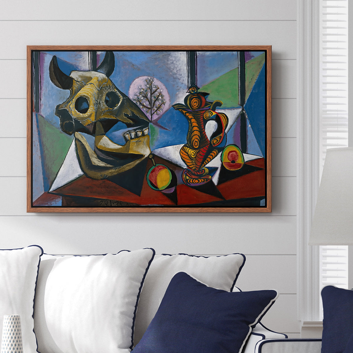 Still Life with Bull's Skull, 1939 - Floater Framed Canvas Print