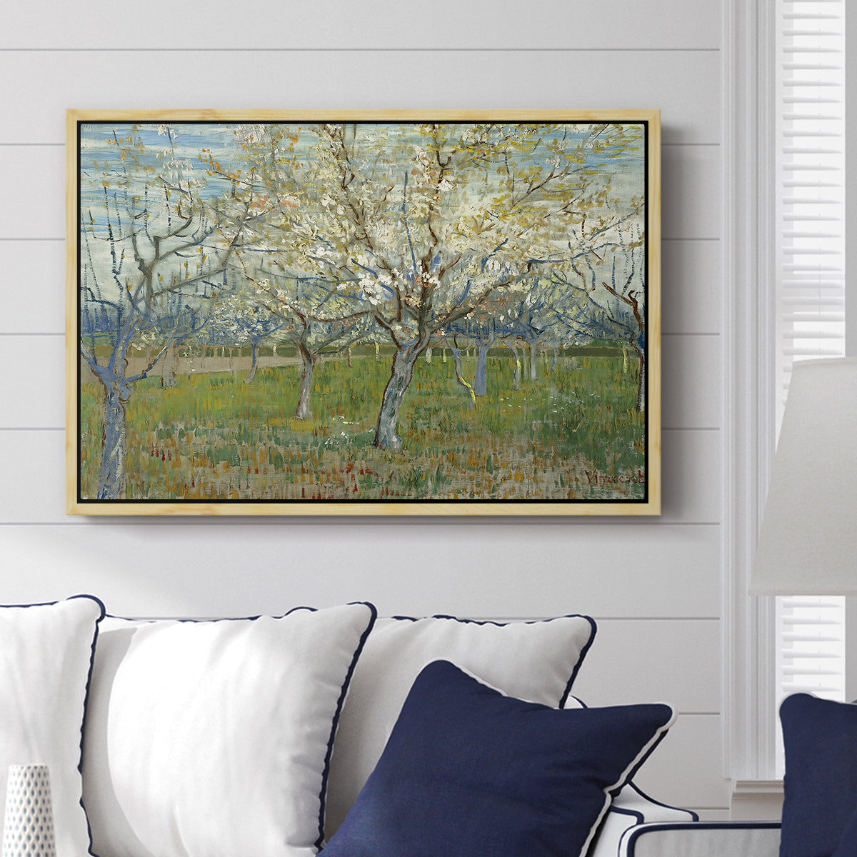 The Pink Orchard, 1888 - Floater Framed Canvas Print