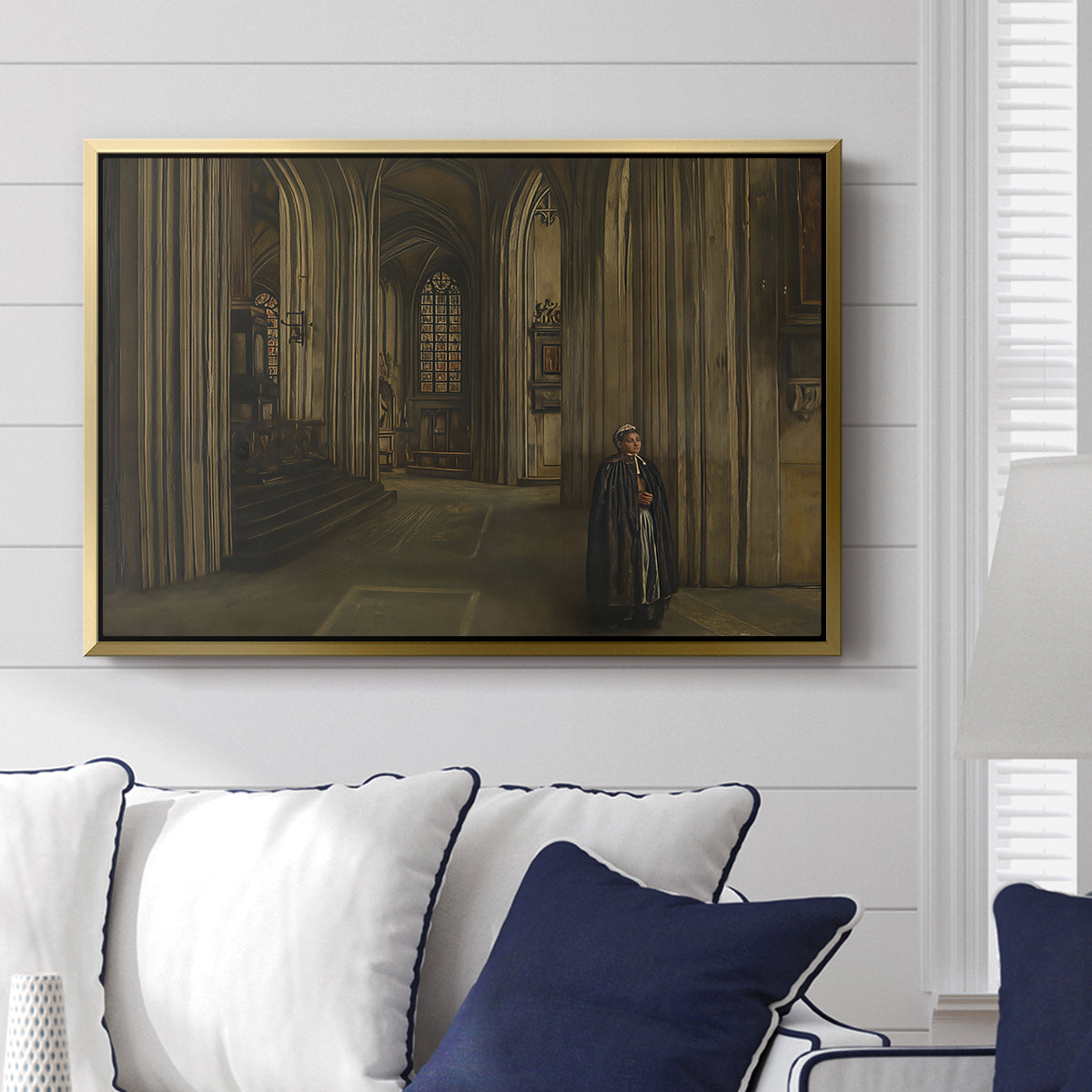 Interior of a Church, 1871 - Floater Framed Canvas Print