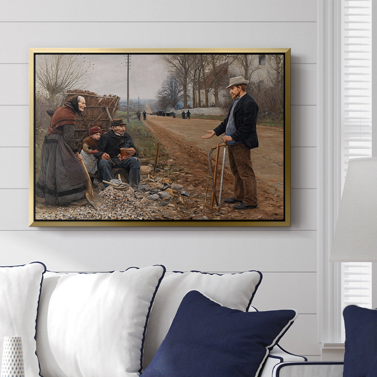 People by a Road, 1893 - Floater Framed Canvas Print