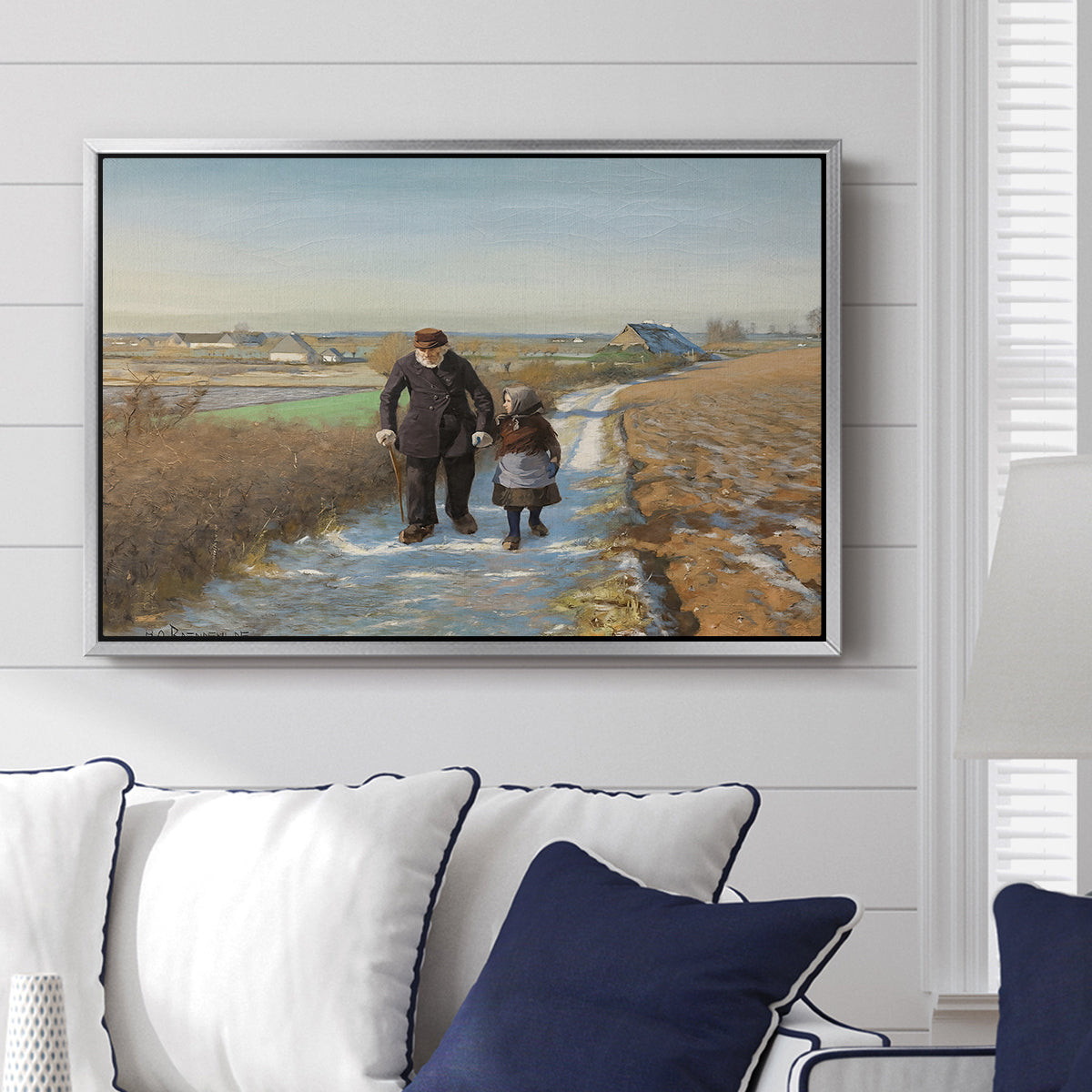 The Old Man and the Child, 1888 - Floater Framed Canvas Print