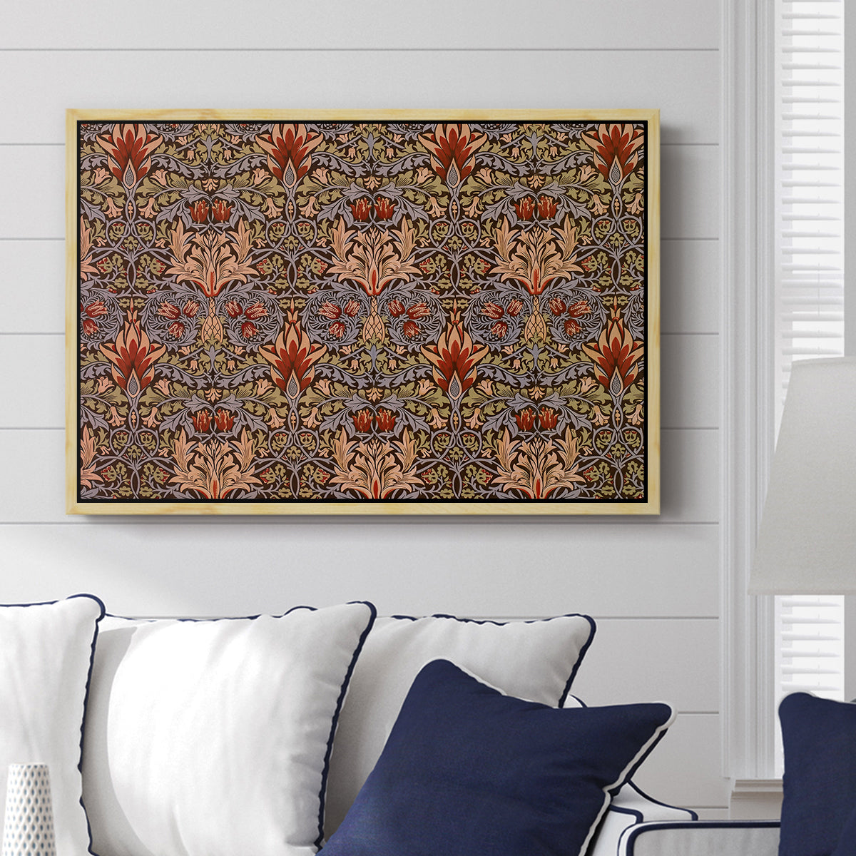 Snakeshead - Red/Cumin, c. 1876 - Floater Framed Canvas Print