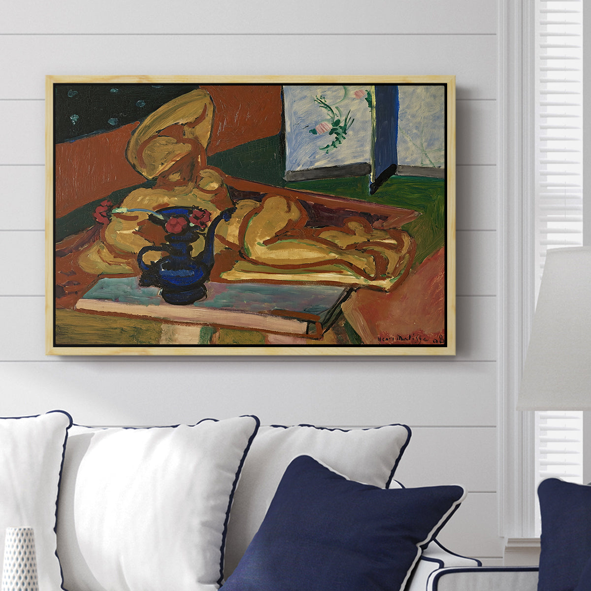 Sculpture and Persian Vase (The Bronze Figure), 1908 - Floater Framed Canvas Print
