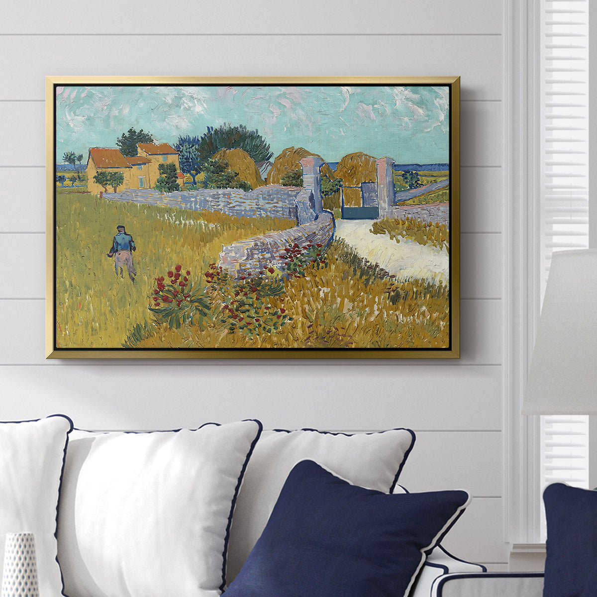 Farmhouse in Provence, 1888 - Floater Framed Canvas Print