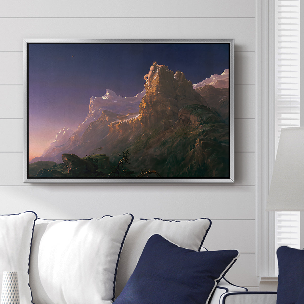 Prometheus Bound, 1847 - Floater Framed Canvas Print