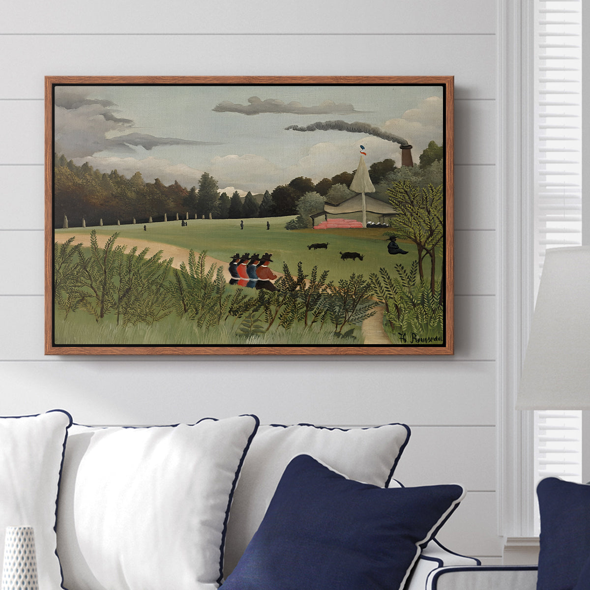The Chair Factory at Alfortville, 1897 - Floater Framed Canvas Print