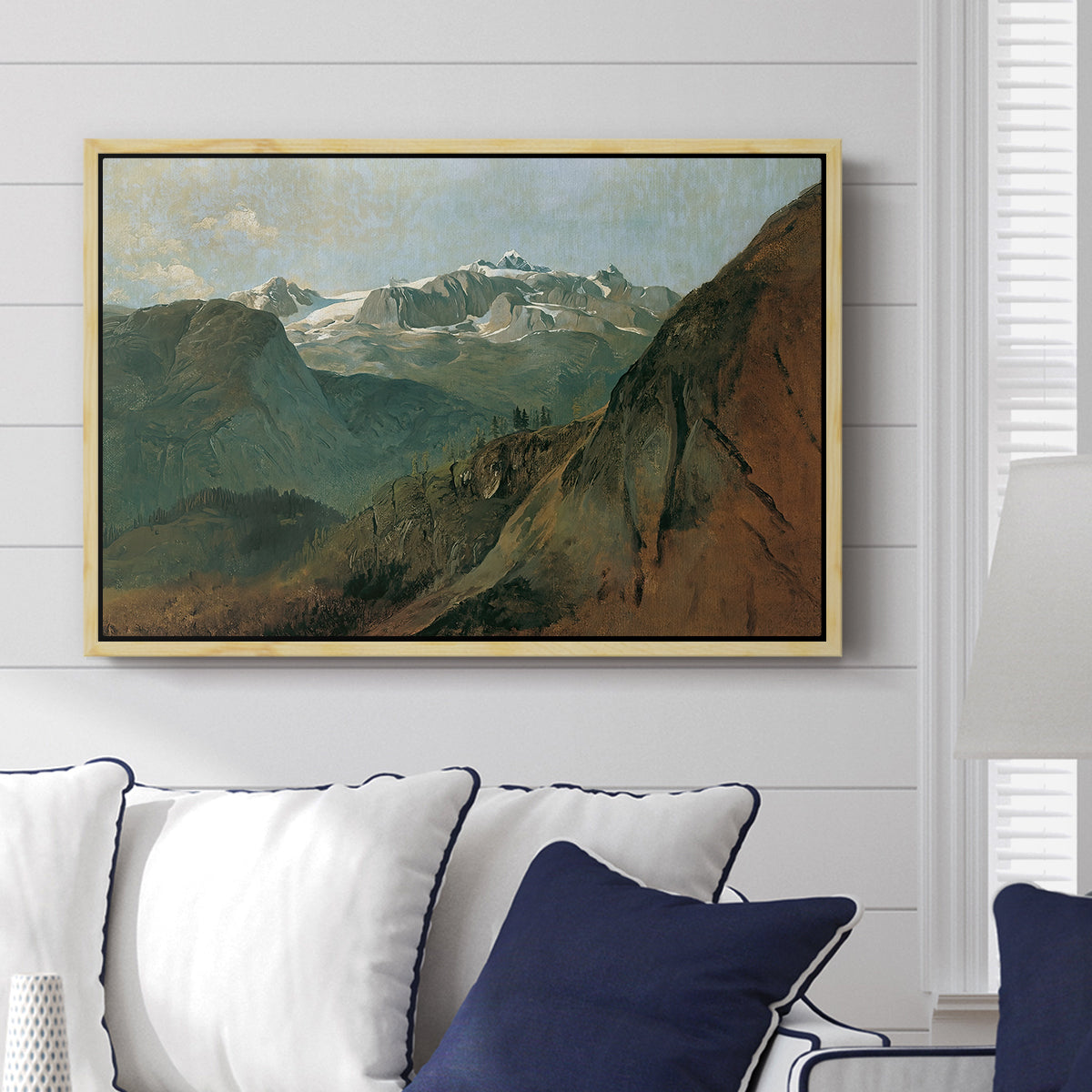 The Dachstein from the Plassen near Hallstatt, 1827 - Floater Framed Canvas Print