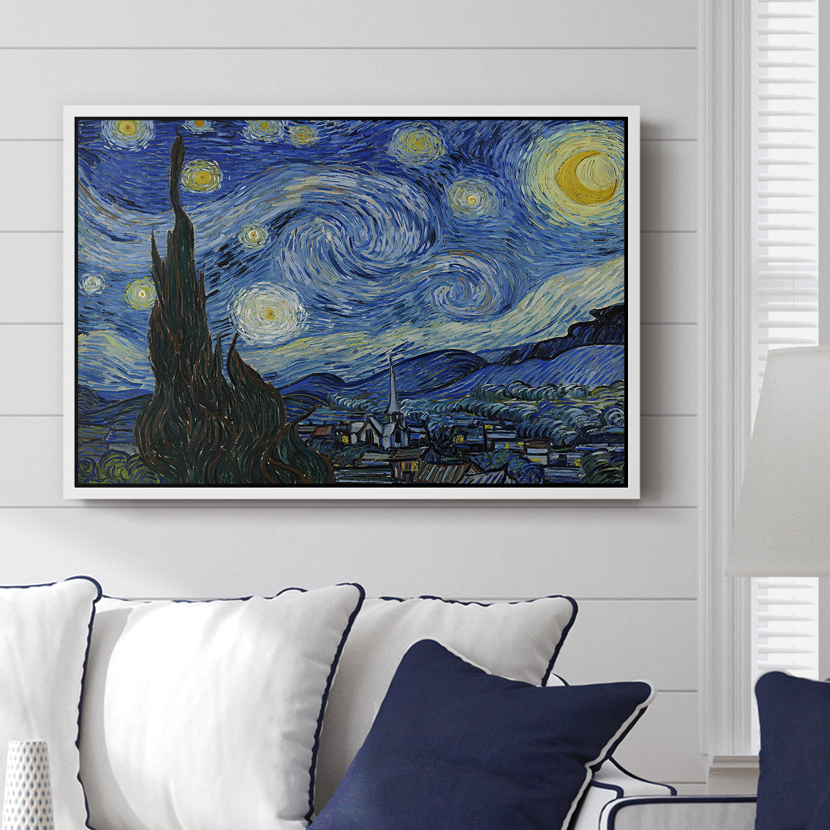 The Starry Night, 1889 - Floater Framed Canvas Print