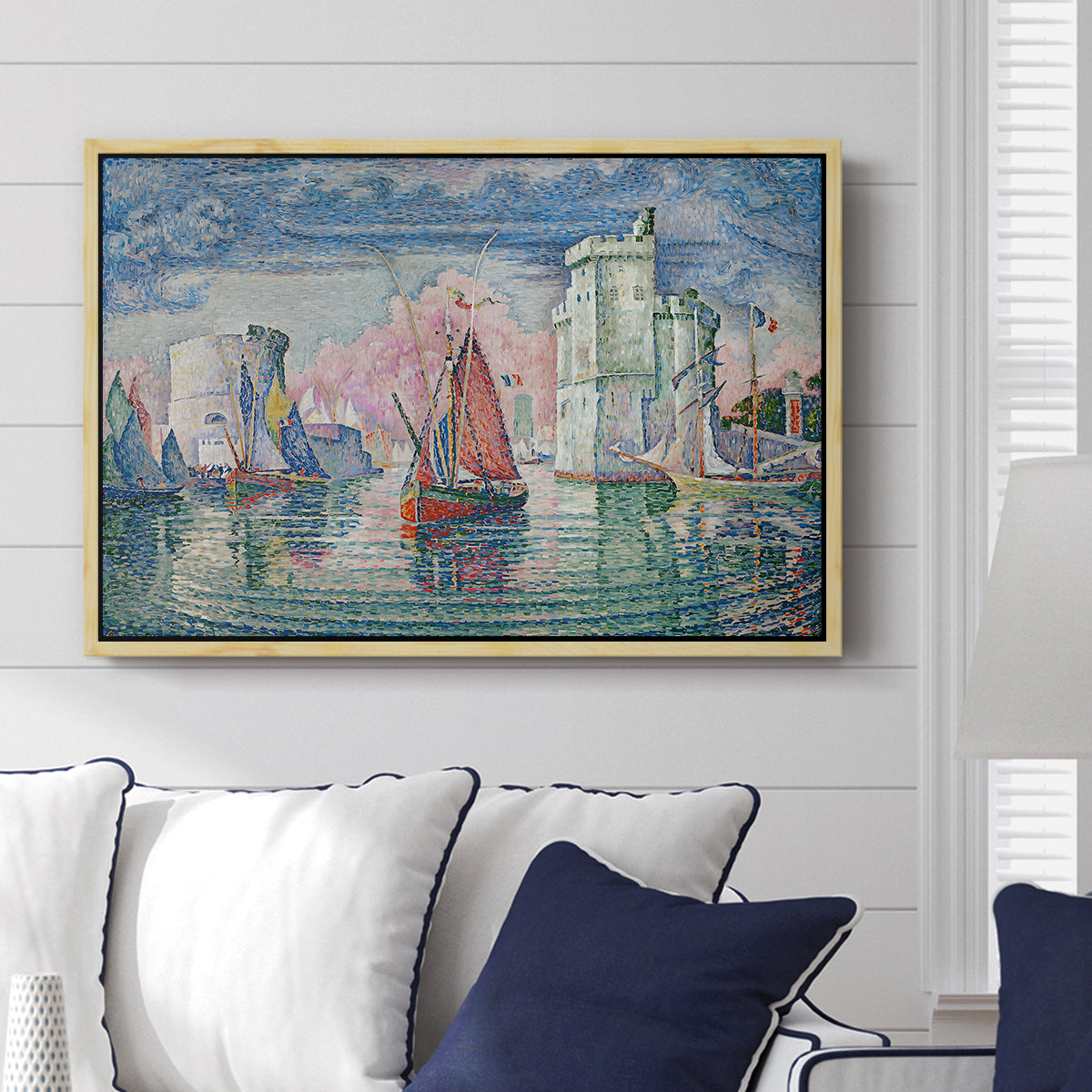 Entrance to the Port of La Rochelle, 1921 - Floater Framed Canvas Print