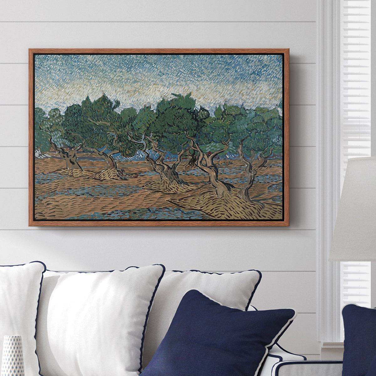 Olive Trees, 1889 - Floater Framed Canvas Print
