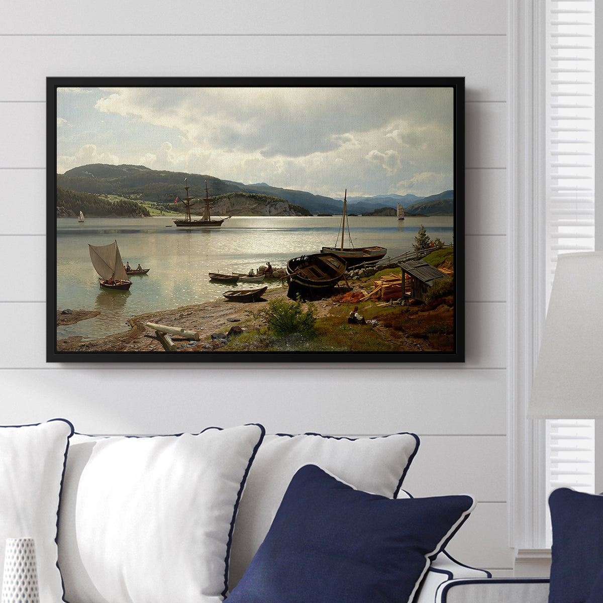 By the Water, 1876 - Floater Framed Canvas Print