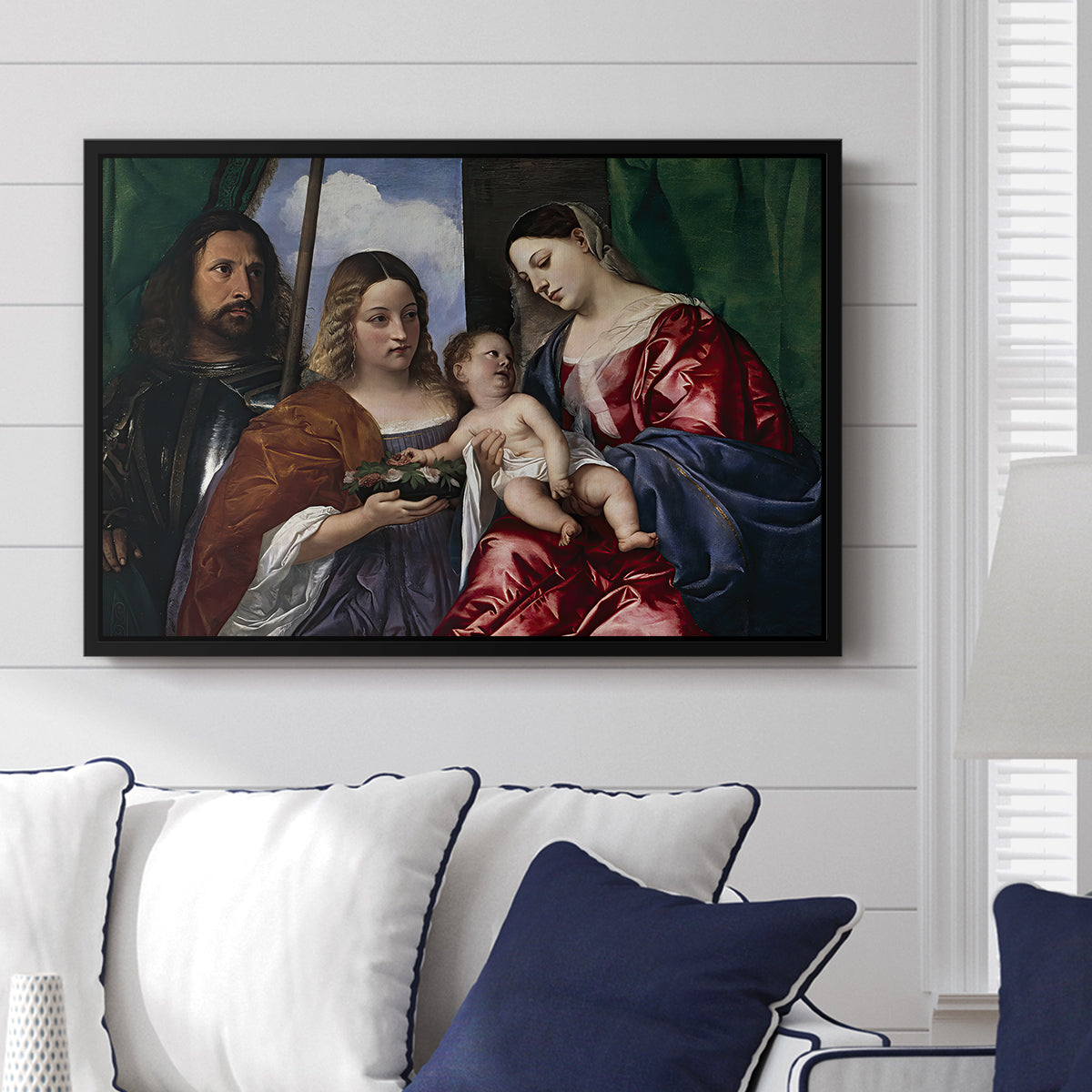 Madonna and Child with Saints Dorothy and George, c. 1516 - Floater Framed Canvas Print