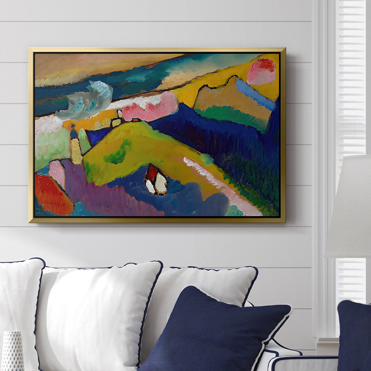 Murnau Mountain Landscape with Church, 1910 - Floater Framed Canvas Print