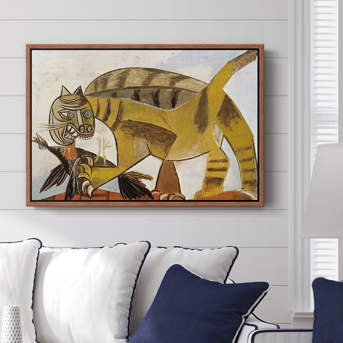Cat Eating a Bird, 1939 - Floater Framed Canvas Print