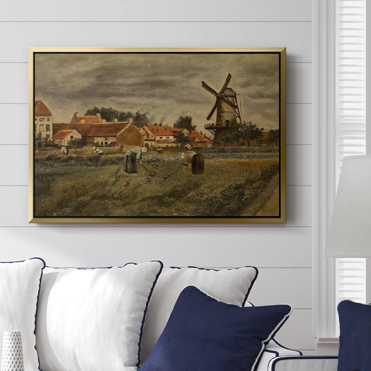 The Potato Harvest, c. 1875 - Floater Framed Canvas Print