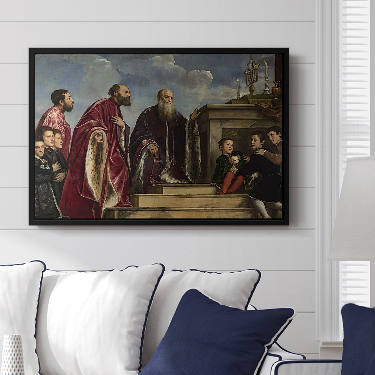 The Vendramin Family Venerating a Relic of the True Cross, c. 1540-1545 - Floater Framed Canvas Print