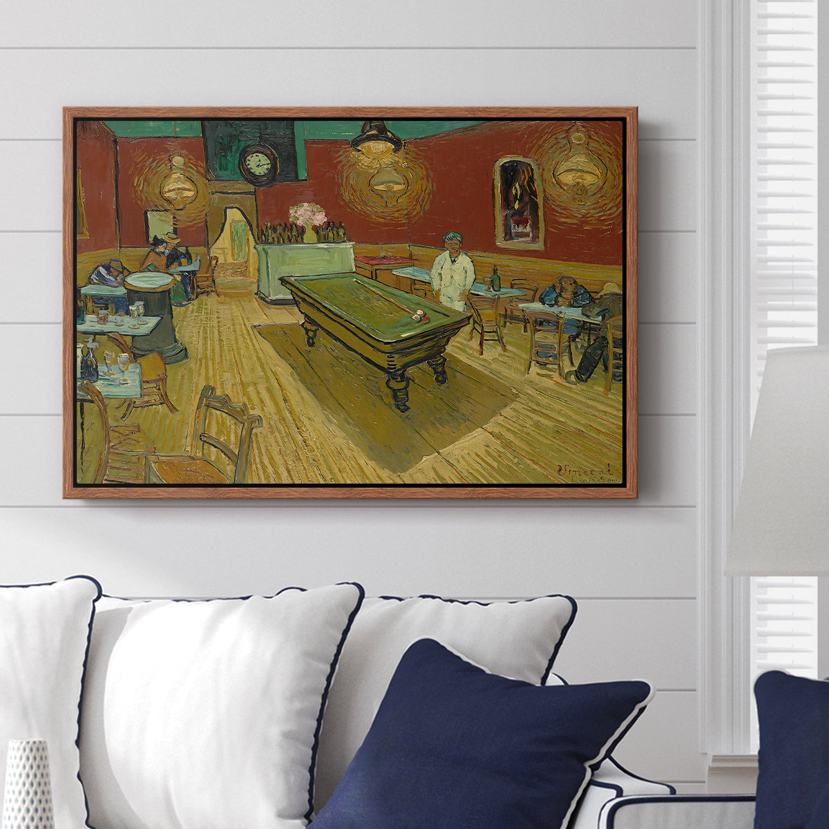 The Night Café, 1888 - Floater Framed Canvas Print