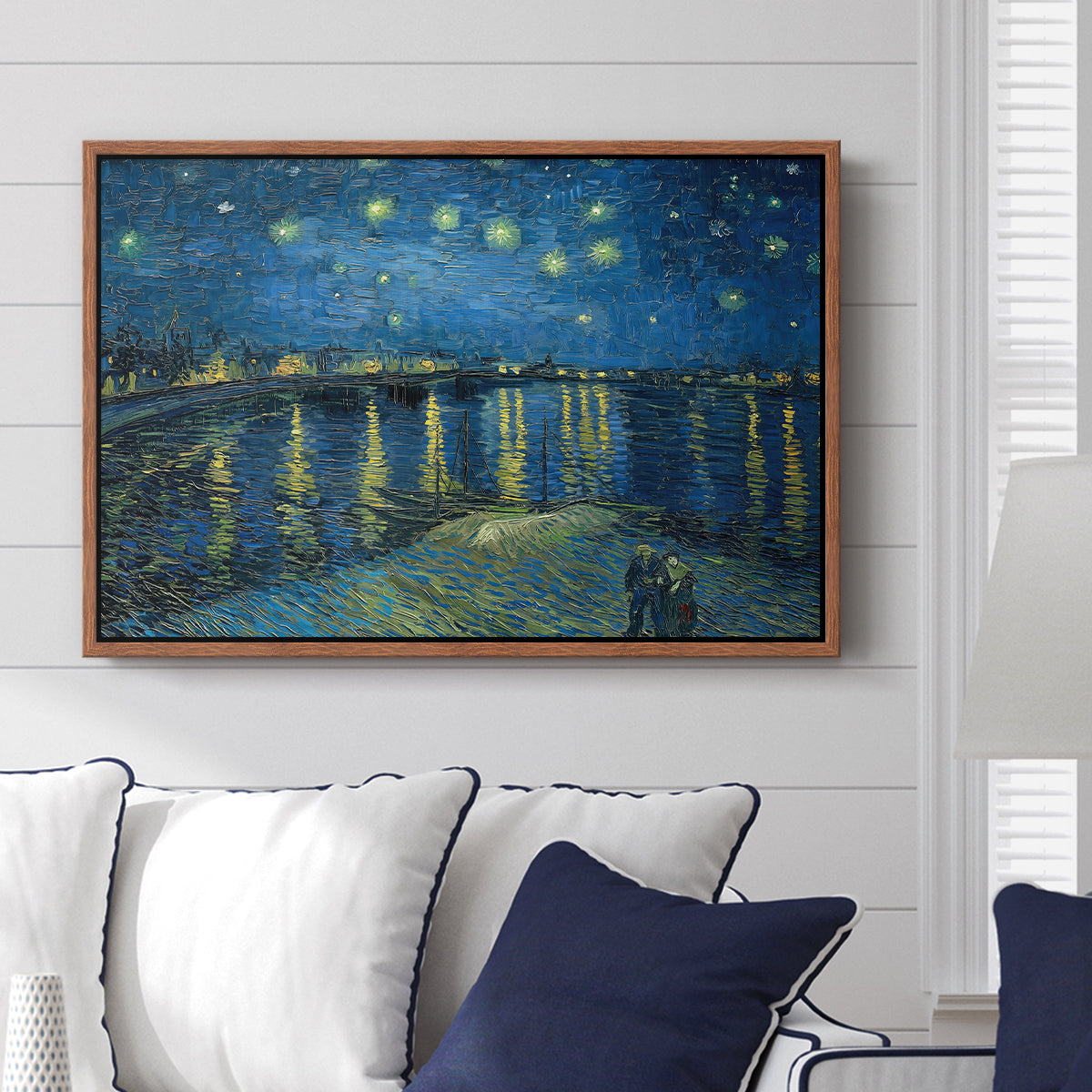 Starry Night Over the Rhône, 1888 - Floater Framed Canvas Print