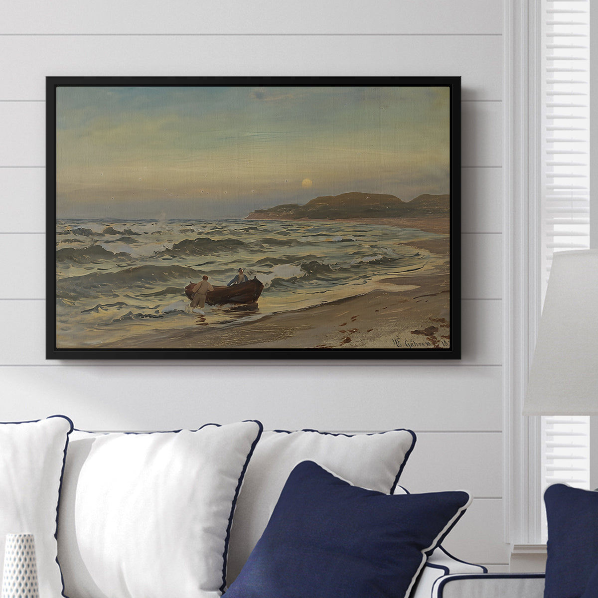 Storm at Rügen, 1882 - Floater Framed Canvas Print