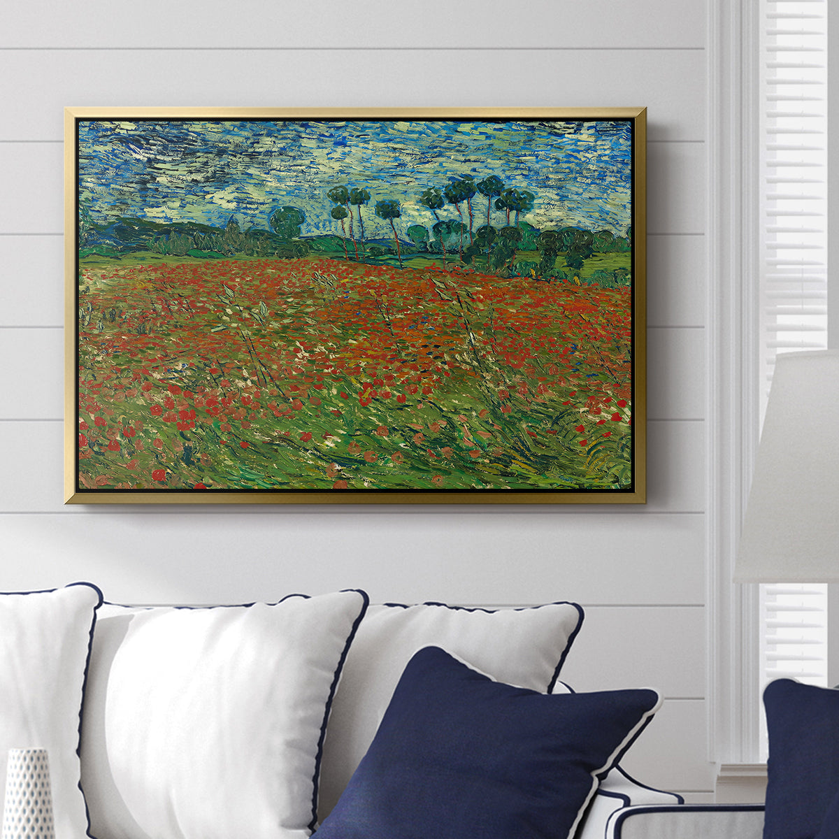Field with Poppies, 1889 - Floater Framed Canvas Print