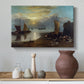 Canvas art print featuring an expressive maritime composition, styled above a decorative console