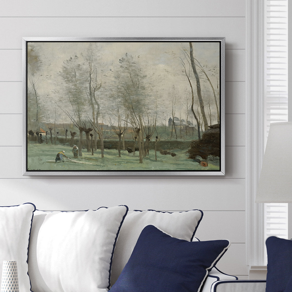 Washerwomen in a Willow Grove, c. 1871 - Floater Framed Canvas Print