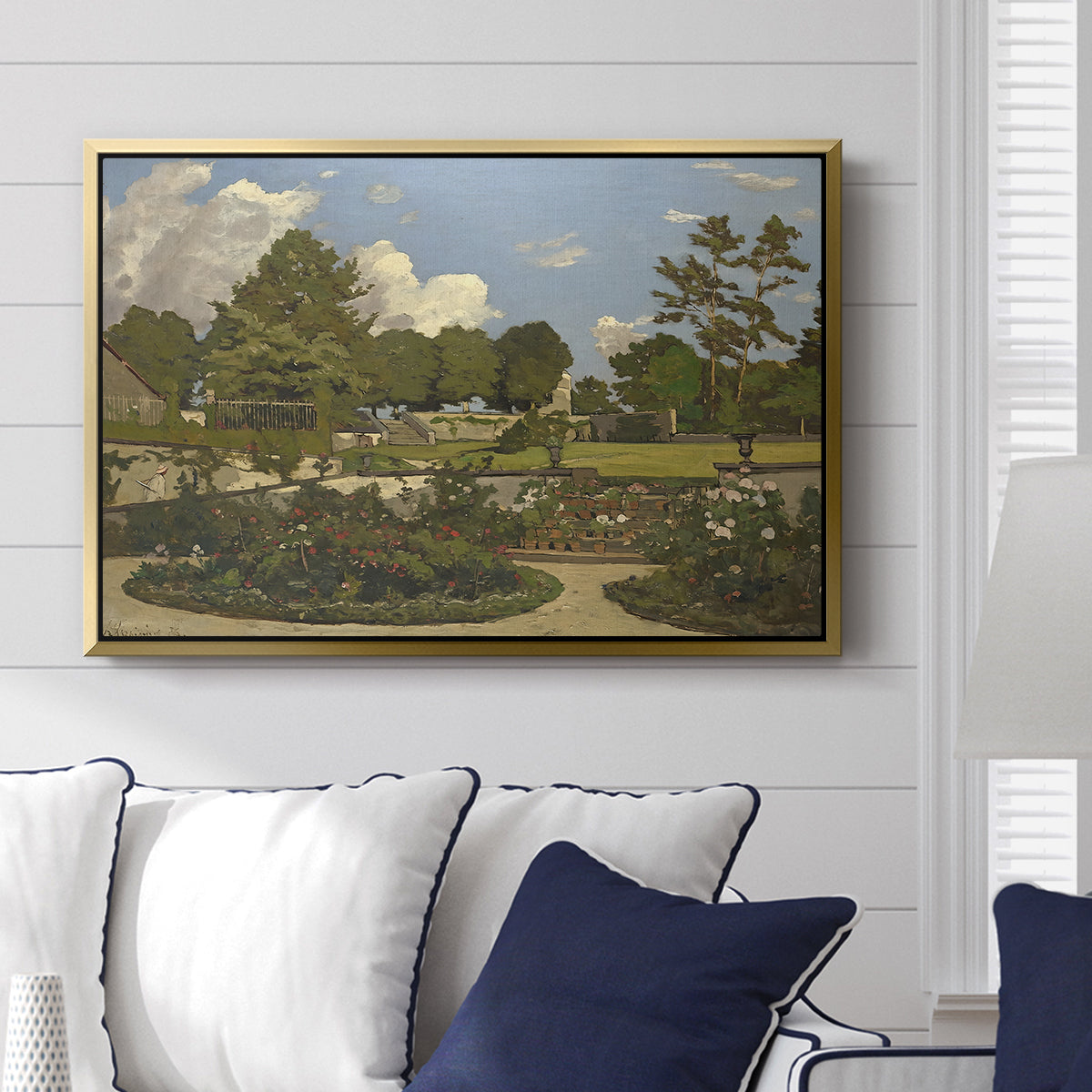 The Painter's Garden at Saint-Privé, 1886 - Floater Framed Canvas Print