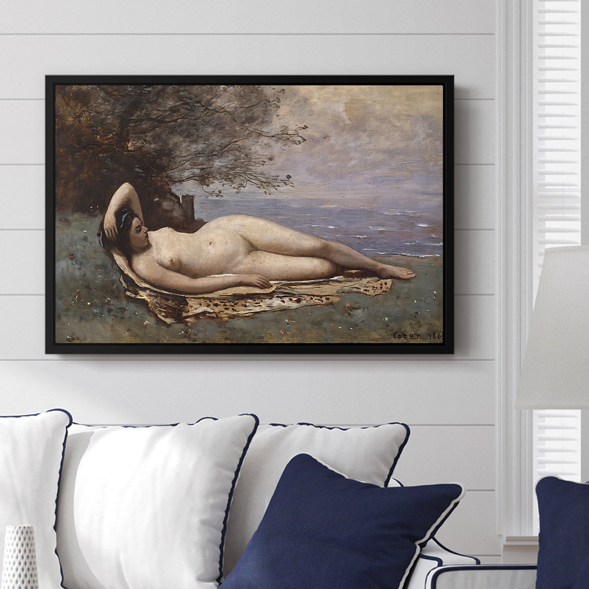 Bacchante by the Sea, 1865 - Floater Framed Canvas Print