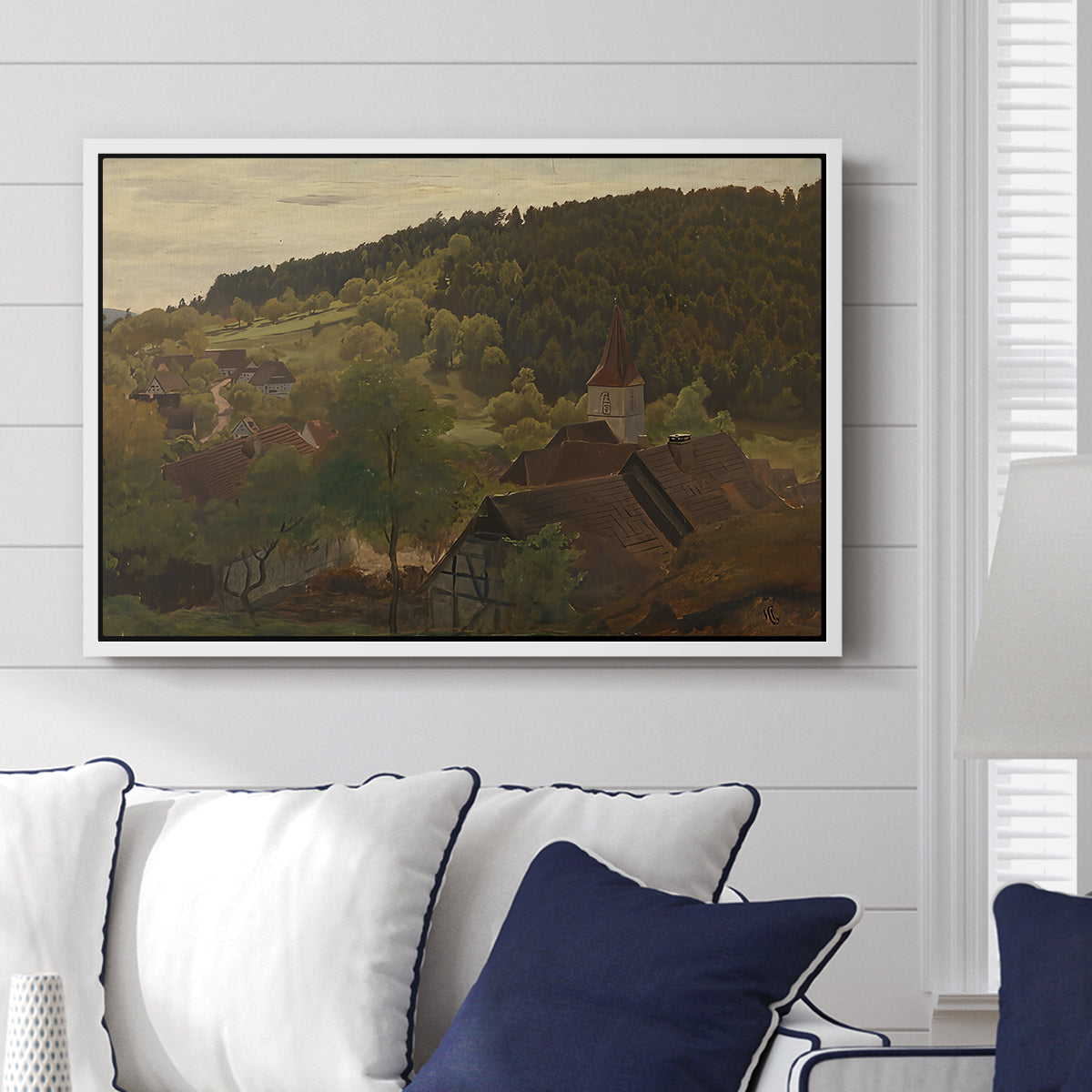 Landscape from Ebersteinburg in Baden, 1876 - Floater Framed Canvas Print