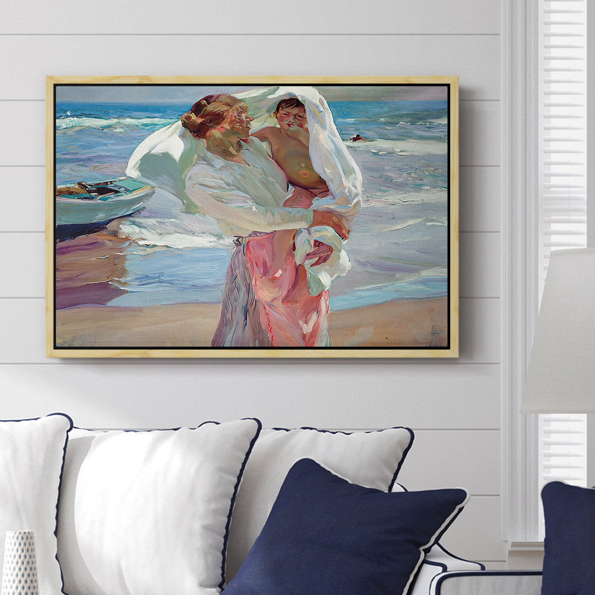 After Bathing, 1915 - Floater Framed Canvas Print
