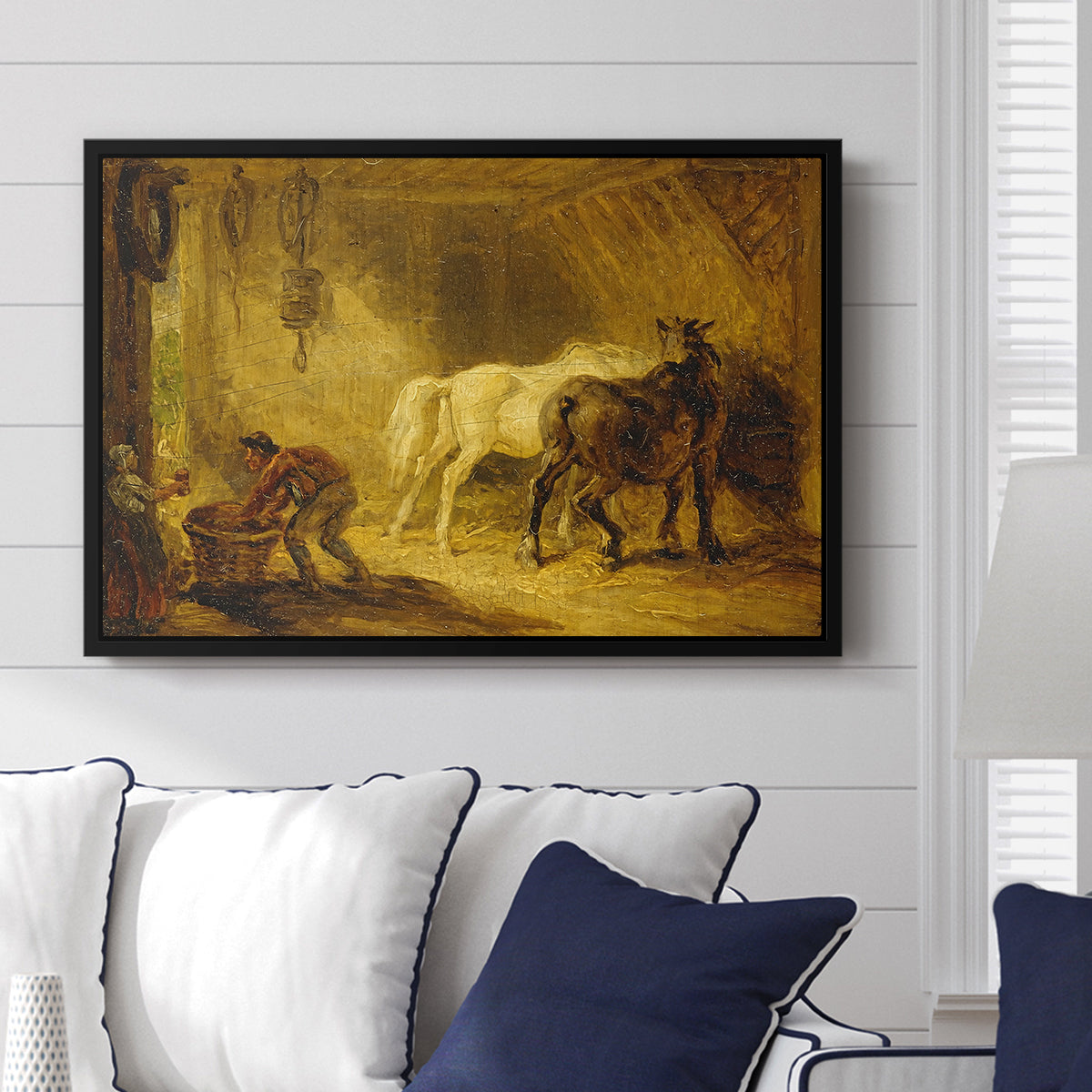 Heath Ewe and Lambs, 1810 - Floater Framed Canvas Print