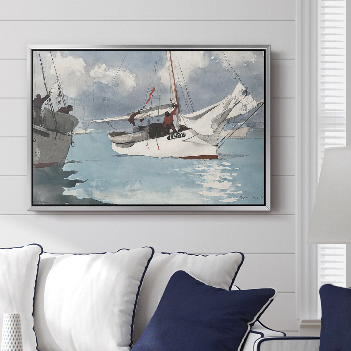 Fishing Boats, Key West, 1903 - Floater Framed Canvas Print