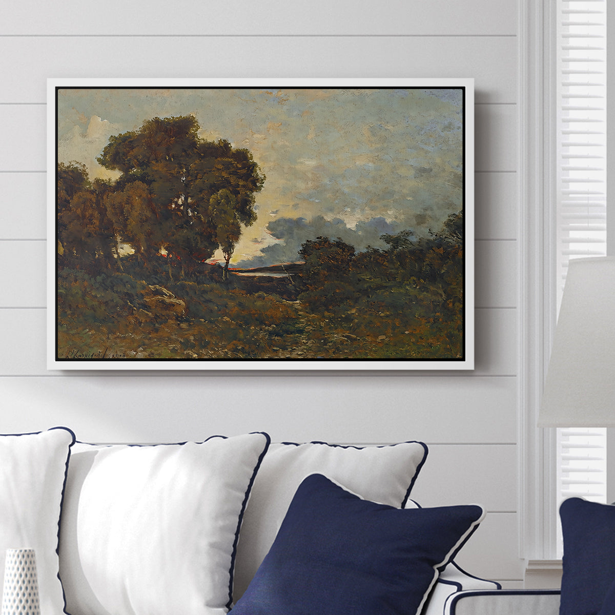 Sunset on the Allier (Soleil couchant sur l'Allier), 1904 - Floater Framed Canvas Print